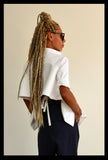 White Cotton shirt/Extravagant shirt top/Long sleeves top /Unique white shirt /Asymmetric shirt