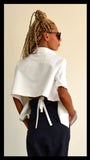 White Cotton shirt/Extravagant shirt top/Long sleeves top /Unique white shirt /Asymmetric shirt