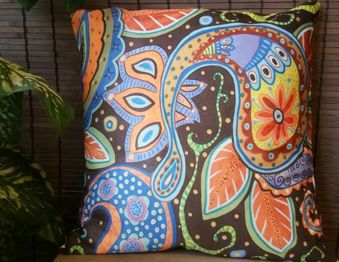 Digital pillow, xmas gift for her, ethnic cushion cover, Boho pillow cover, Boho cushion cover, indian pillow cover, Paisley print pillow