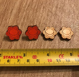 Sacral Chakra Wooden Stud Earrings - Painted or Natural - 2nd Chakra - Orange - Svadhishthana