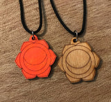 Sacral Chakra Wooden Pendant Necklace - Painted or Natural - 2nd Chakra - Orange - Svadhishthana