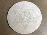 Crystal Grid - Metatron's Cube - 6 or 12 Inches - Birch Wood
