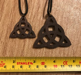 Triquetra Wooden Pendant - Small and Large - Natural Birch Stained Dark