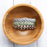 Braided Leather Bracelet Trio/Classic Neutrals