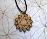 Heart Chakra Wooden Pendant - Painted or Natural - 4th Chakra - Green - Anahata
