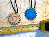 Throat Chakra Wooden Pendant - Painted or Natural - 5th Chakra - Blue - Vishuddha