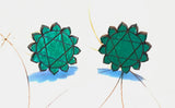Heart Chakra Wooden Earrings - Painted or Natural - 4th Chakra - Green - Anahata