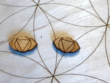 Third Eye Chakra Wooden Earrings - Painted or Natural -6th Chakra - Indigo - Ajna
