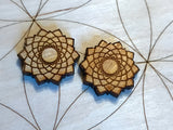 Crown Chakra Wooden Earrings - Painted or Natural -6th Chakra - Purple - Sahasrara - Violet