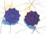 Crown Chakra Wooden Earrings - Painted or Natural -6th Chakra - Purple - Sahasrara - Violet