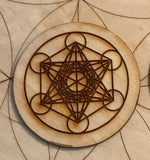 Metatron's Cube Sacred Geometry Wood Magnet - 2 inches