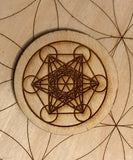Metatron's Cube Sacred Geometry Wood Magnet - 2 inches