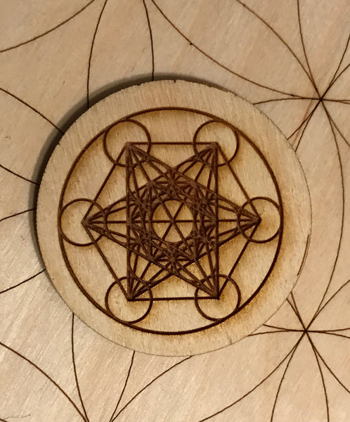Metatron's Cube Sacred Geometry Wood Magnet - 2 inches