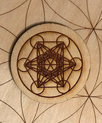 Metatron's Cube Sacred Geometry Wood Magnet - 2 inches