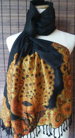 Pashmina scarf, Blend Silk Scarf, Pashmina Blend Stole, Party Scarf, Pashmina Scarf, Bridesmaid scarf, Peacock Scarf, xmas gift for her