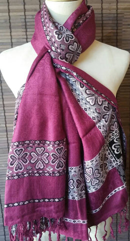 Purple Pashmina scarf, silk scarf, women scarf, Tribal Women Scarf, pashmina scarf, Oversized Scarf, xmas gift for her, blanket scarf