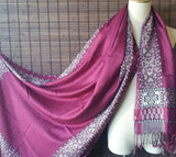 Purple Pashmina scarf, silk scarf, women scarf, Tribal Women Scarf, pashmina scarf, Oversized Scarf, xmas gift for her, blanket scarf