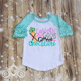 Carrots are Gross Give Me Chocolate Easter Custom Ruffle Raglan Personalized Shirt Girl Baby Toddler Shirt