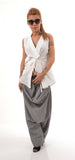 Unique white shirt /White Cotton shirt/Extravagant shirt top/Sleeveless shirt /Asymmetric shirt/Summer Shirt