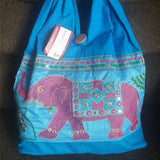 Boho Elephant Blue Purse Hand Embroidered Bags Ethnic Hand Bag Ethnic Shoulder bag Short Handle Bags Ethnic Bags Boho Shoulder Bags
