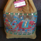 Yellow red Boho Shoulder Bag, christmas gift, Ethnic Shoulder bag, Elephant Purse, Yellow Purse, Shoulder Bag, Hippie Bag, Embroidery Bag