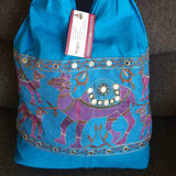 Hand Embroidery Bag, short handle bag, elephant purse, women&#39;s bag, blue purse, blue hand bag, shoulder bag, xmas gift for her, Tote bags