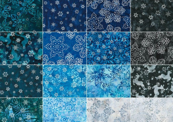 SALE Artisan Batiks - Noel 4 Metallic Ten Squares/Layer Cake by Lunn Studios for Robert Kaufman - 42, 10" Precut Fabric Squares