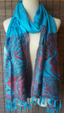 Peacock Pashmina Scarf, Silk Scarf, Pashmina Blend Stole, Party Scarf, Blend Silk Wrap, large Stole, Pashmina Blend Scarf, xmas gift for her
