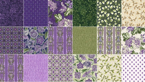 SALE Country Manor -Violet Colorstory Ten Squares/Layer Cake by Darlene Zimmerman for Robert Kaufman - 42, 10" Precut Fabrics