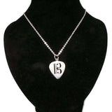 Silver Guitar Pick Alto Clef Necklace Pendant