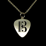Silver Guitar Pick Alto Clef Necklace Pendant