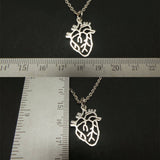 925 Silver Anatomy Heart Necklace