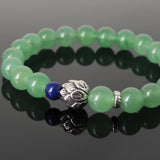 Men's Women Natural Aventurine Quartz Lapis Lazuli Bracelet 925 Sterling Silver Lotus Bead DiyNotion BR1134