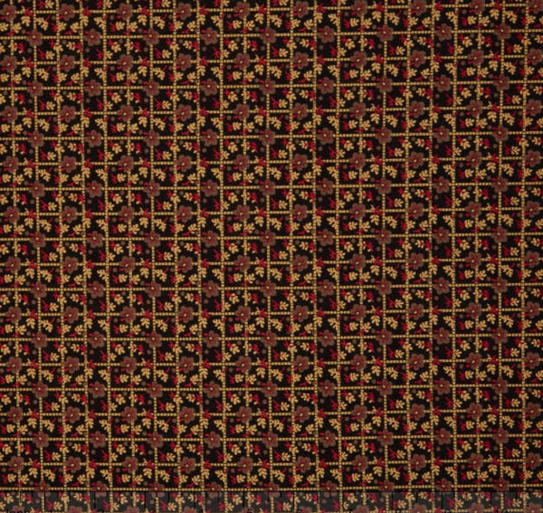 SALE Landon Creek - Grid and Leaves Yardage by Paula Barnes for Marcus Fabrics - Sold by Half Yard