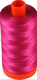 Aurifil Italian Thread 50wt, 100% Cotton Mako Thread - Large Spool - 1422 Yards - Fuchsia # 4020 - For Piecing & Applique.