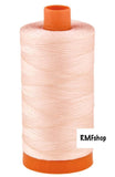 Aurifil Italian Thread 50wt, 100% Cotton Mako Thread - Large Spool - 1422 Yards - Pale Pink #2410 - For Piecing & Applique.