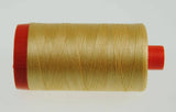 Aurifil Italian Thread 50wt, 100% Cotton Mako Thread - Large Spool - 1422 Yards - Medium Butter #2130 - For Piecing & Applique.