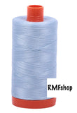 Aurifil Italian Thread 50wt, 100% Cotton Mako Thread - Large Spool - 1422 Yards - Light Robins Egg #2710 - For Piecing & Applique.