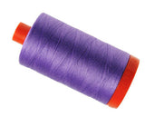 Aurifil Italian Thread 50wt, 100% Cotton Mako Thread - Large Spool - 1422 Yards - Violet #2520 - For Piecing & Applique.