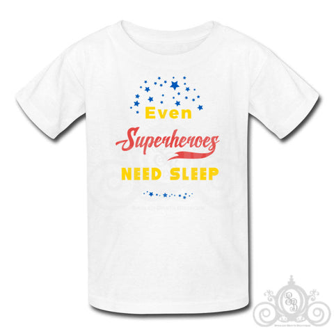 Even Superheros Need Sleep Boys Girls Kids Personalized Tshirt