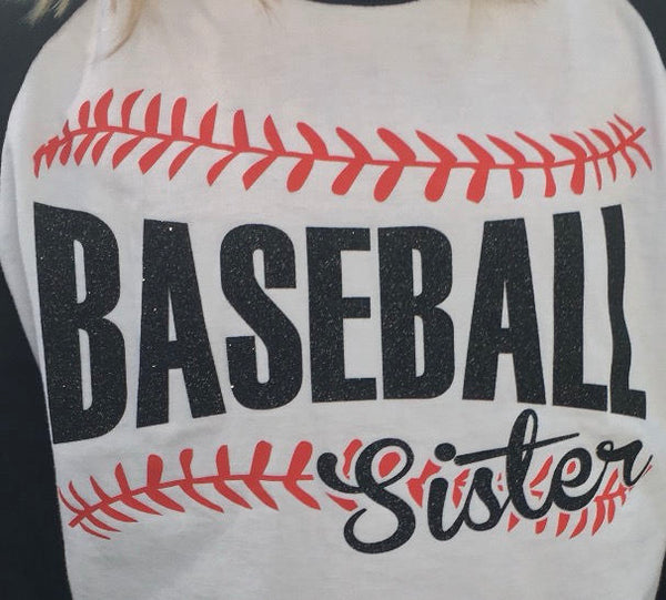 Baseball Sister Custom Ruffle Raglan Personalized Shirt Girl Baby Toddler Shirt