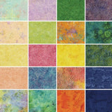 Seashore Batiks Charm Pack by Island Batik - 42, 5 inches of Precut Fabric Squares.