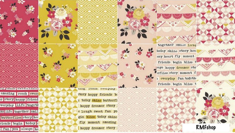 Vintage Daydream 5" Stackers/Charm Pack by Design by Dani for Riley Blake - 42, 5 inches X 5 inches Precut Fabric Squares
