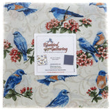 SALE Bluebird Gathering 10" Squares/Layer Cake by Jackie Robinson for Benartex - 42, 10 inches X 10 inches Precut Fabric Squares