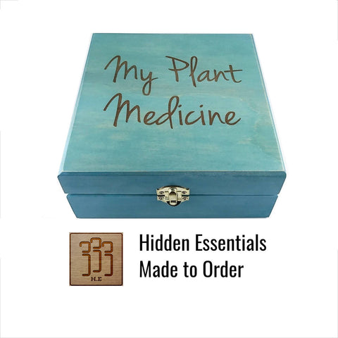 My Plant Medicine!! - Essential Oil Storage Box 25 Slot 15ml - Pine - Choose Finish and Custom Laser Engravings - Fit dōTERRA Young Living