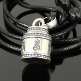 Men's Women Adjustable Necklace 925 Sterling Silver Buddhism Protection Prayer Pendant with Wax Rope DiyNotion Nk184