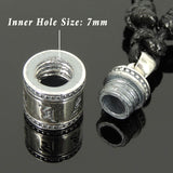 Men's Women Adjustable Necklace 925 Sterling Silver Buddhism Protection Prayer Pendant with Wax Rope DiyNotion Nk184