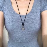 Men's Women Adjustable Necklace 925 Sterling Silver Buddhism Protection Prayer Pendant with Wax Rope DiyNotion Nk184