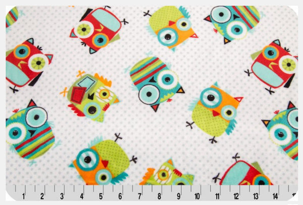 Hooty Cuddle - Snow  58"/60" Width - Minky Yardage by Shannon Fabrics