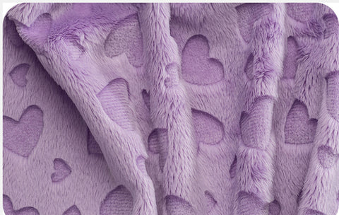 Cuddle Embossed Heart - Lilac 58"/60" Width - Minky Yardage by Shannon Fabrics